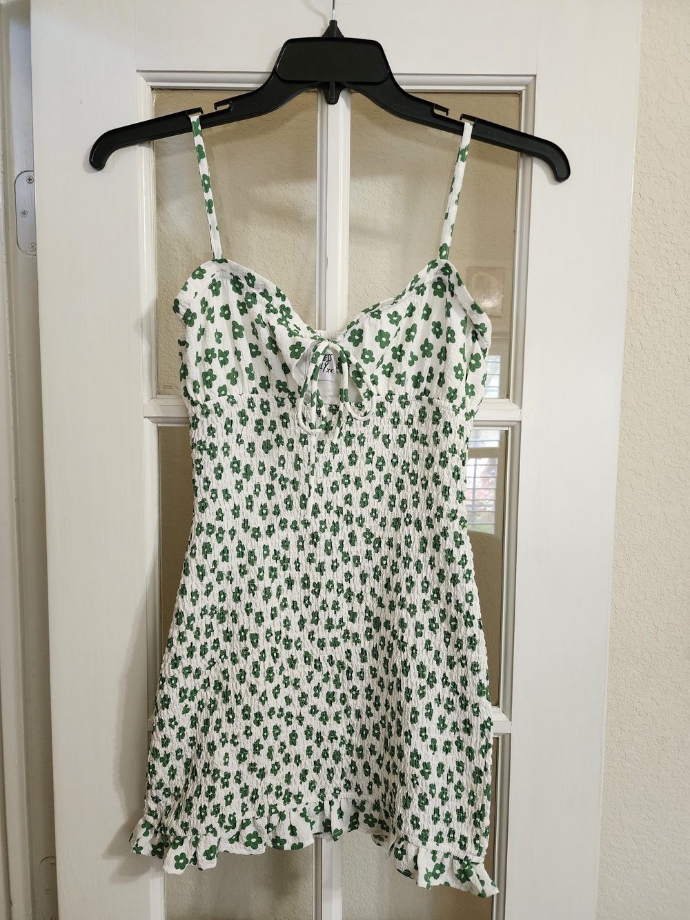 Princess Polly Green Floral Smocked Mini Dress Sweetheart Size 4
